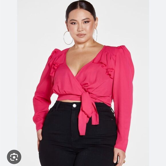 Fashion to Figure Tops - Ruffle wrap top